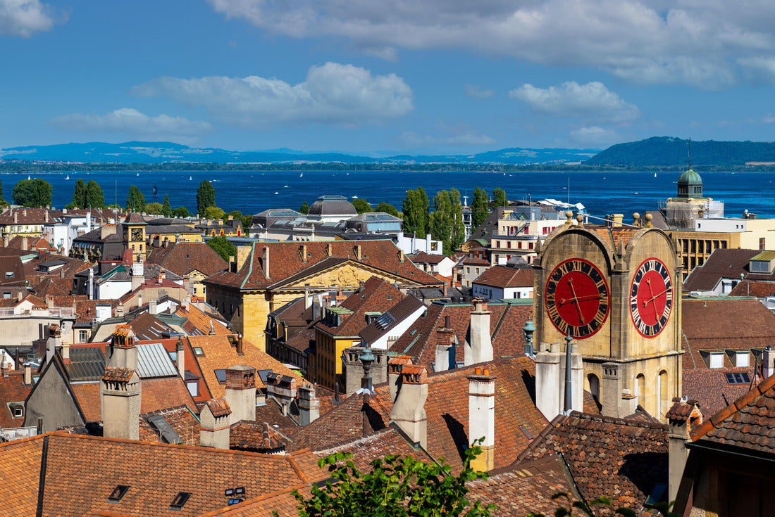 the old town of Neuchâtel, Lake Neuchâtel and the Alps 2000pc Puzzle