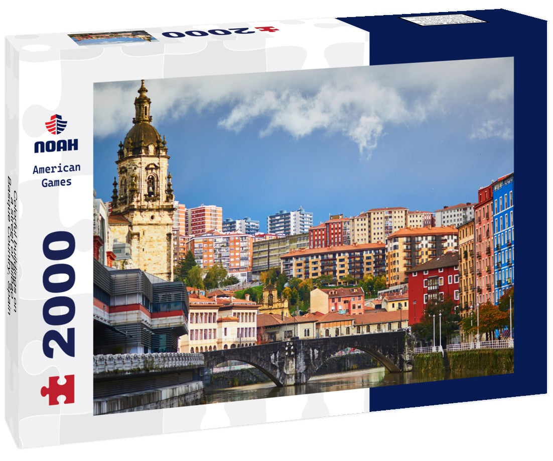 Colorful buildings on a street of Bilbao, Basque Country, Spain 2000pc Puzzle