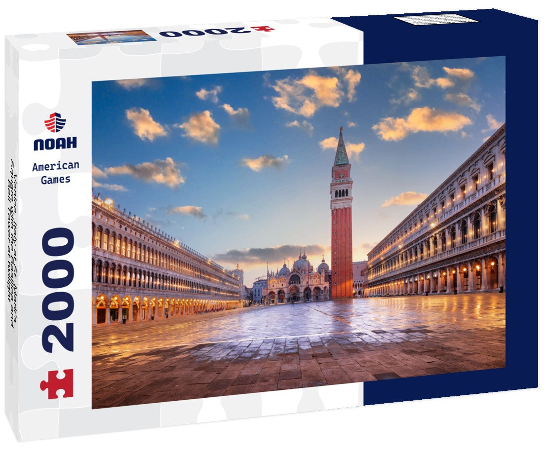 Noah Jigsaw Puzzle Venice, Italy at St. Mark's Square with the Basilica and Bell Tower at twilight 2000 pieces