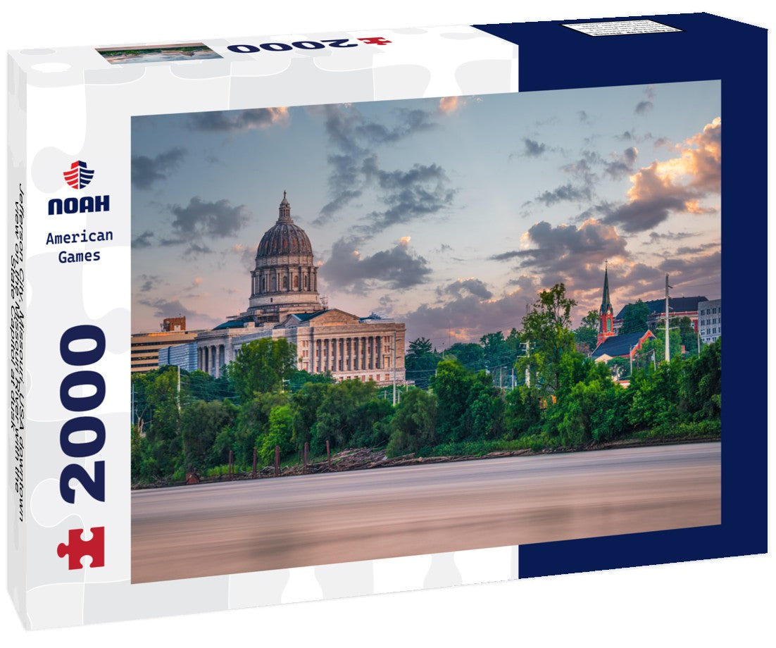 Jefferson City, Missouri, USA downtown view on the Missouri River with the State Capitol at dusk 2000pc Puzzle