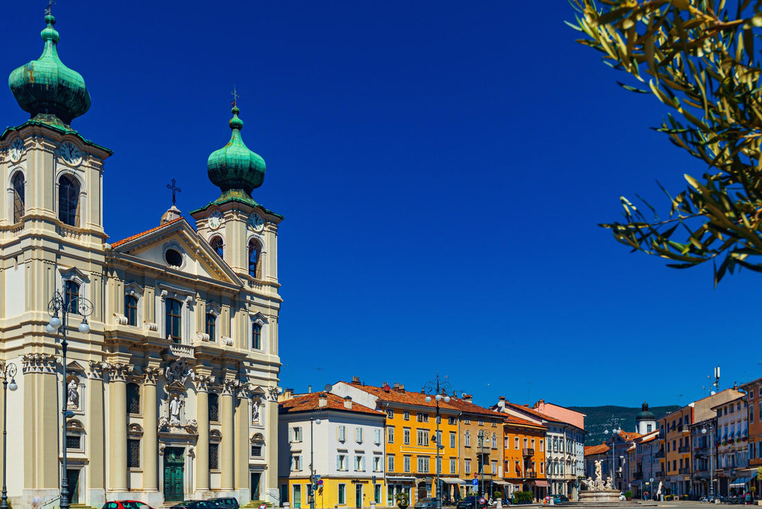 the construction of the baroque church of St. Ignatius in Victory Square (Piazza della Vittoria), Gorizia, Italy 2000pc Puzzle