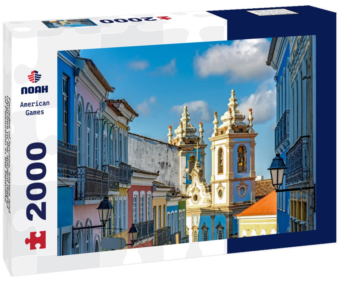 Facades of houses, towers and churches of the ancient district of Pelourinho in the beautiful city of Salvador, Bahia 2000pc Puzzle