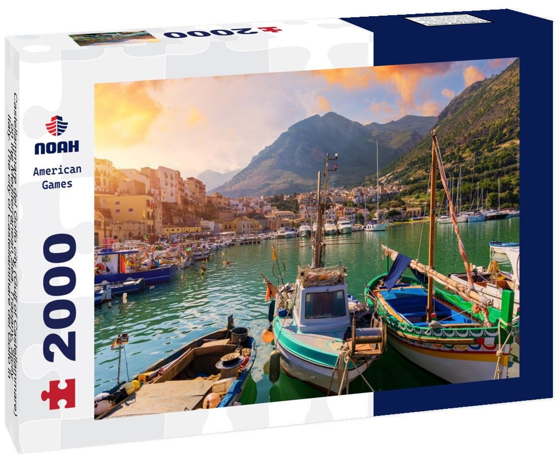 Castellammare del Golfo city (Gulf of Castellammare) on the Mediterranean Sea, Trapany, Sicily, Italy. The city of Castellammare del Golfo in the province of Trapani in Sicily Italy 2000pc Puzzle