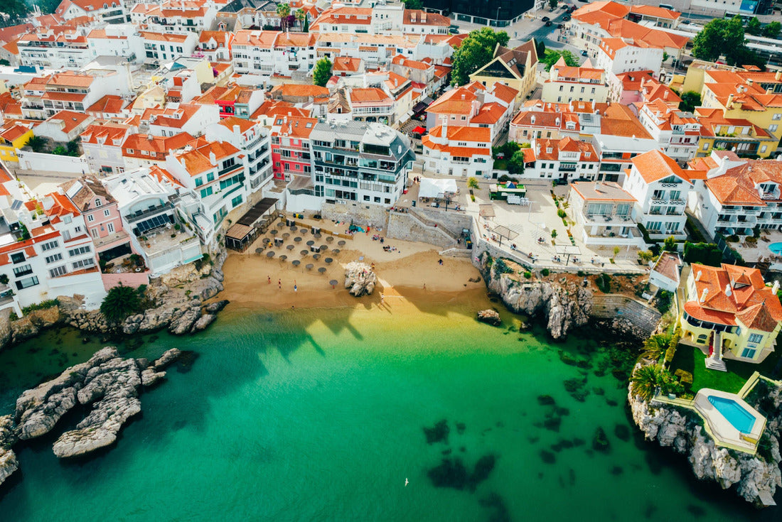 Praia da Rainha and historic city center of Cascais, Portugal 2000pc Puzzle