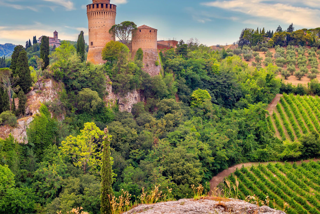 Noah Jigsaw Puzzle Brisighella, Ravenna, Emilia-Romagna, Italy, Ravenna, Emilia-Romagna, Italy. Beautiful panoramic view of the medieval town and the Manfredian fortress with clock tower 2000 pieces