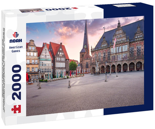 Noah Jigsaw Puzzle Bremen, Germany. Cityscape of the Hanseatic city of Bremen, Germany, with historic market square and town hall at sunrise in summer 2000 pieces