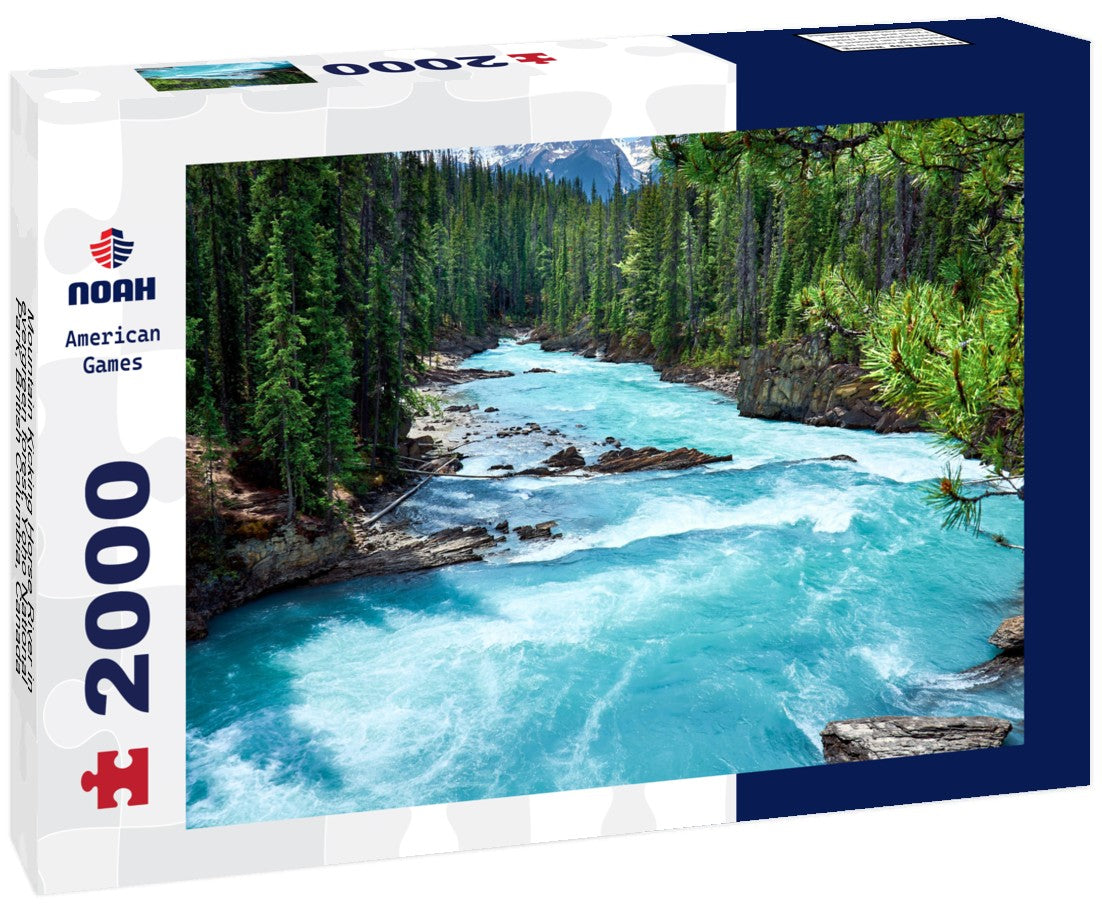 Mountain Kicking Horse River in evergreen forest, Yoho National Park, British Columbia, Canada 2000pc Puzzle