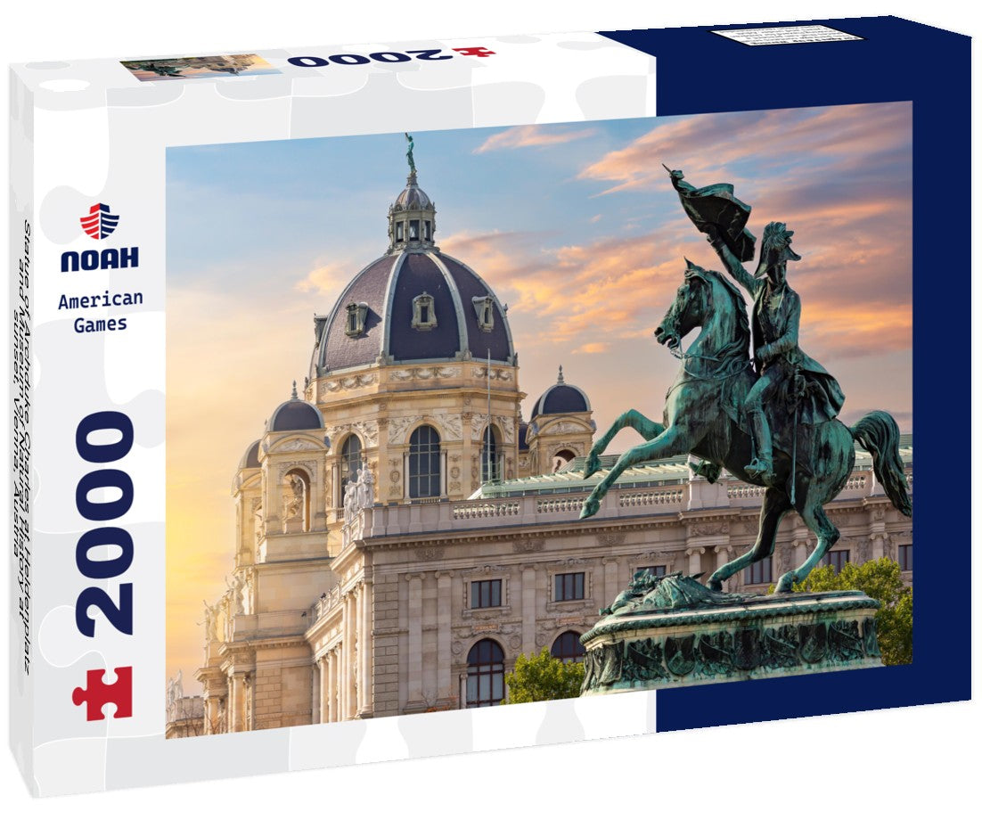 Statue of Archduke Charles at Heldenplatz and Museum of Natural History at sunset, Vienna, Austria 2000pc Puzzle