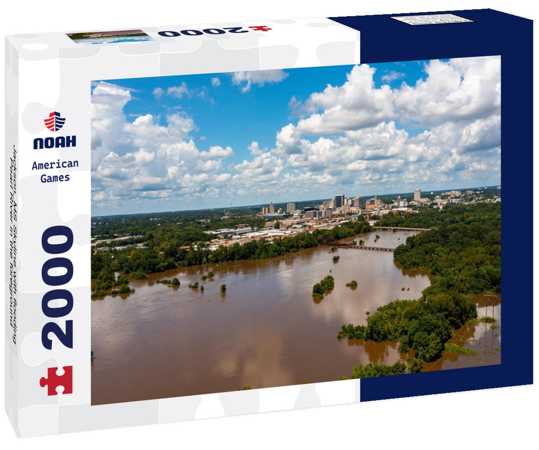 Jackson, MS Skyline with flooding Pearl River in the foreground 2000pc Puzzle