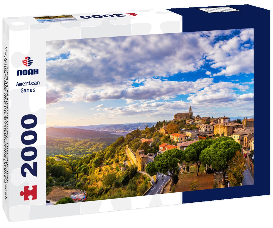 Montalcino town, Tuscany, Italy. The town of Montalcino takes its name from a variety of oak trees that once covered the grounds. medieval Italian town of Montalcino. Tuscany 2000pc Puzzle