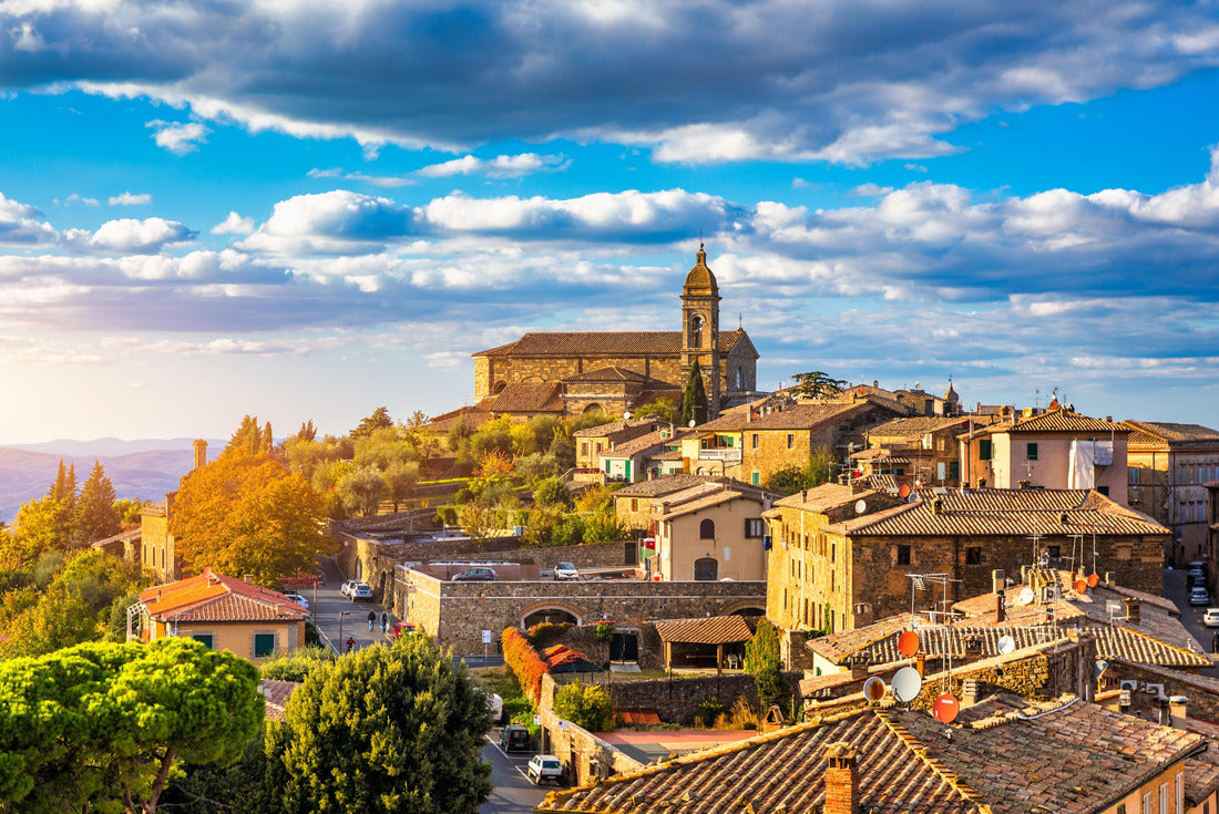 Montalcino town, Tuscany, Italy. The town of Montalcino takes its name from the large number of oak trees that once covered the area. the medieval Italian town of Montalcino. Tuscany 2000pc Puzzle