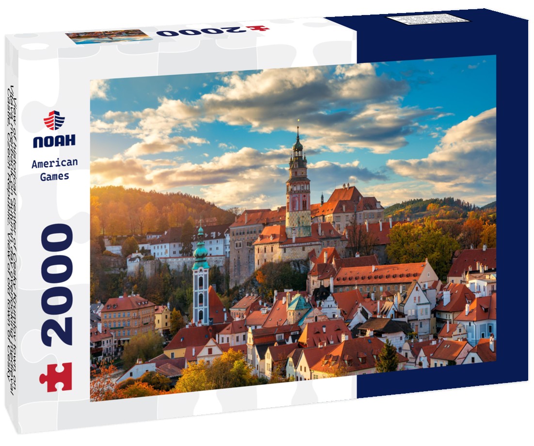 historical center of Cesky Krumlov town on Vltava riverbank on autumn day overlooking medieval Castle, Czech Republic. old town of Cesky Krumlov, South Bohemia, Czech Republic 2000pc Puzzle
