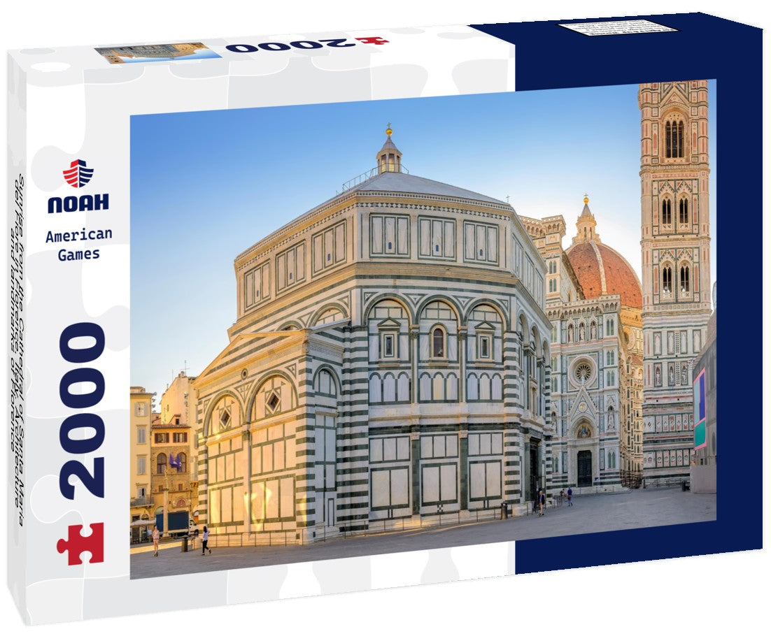 Sunrise from the Cathedral of Santa Maria del Fiore in Florence, Italy. Architecture and landmarks of Florence 2000pc Puzzle