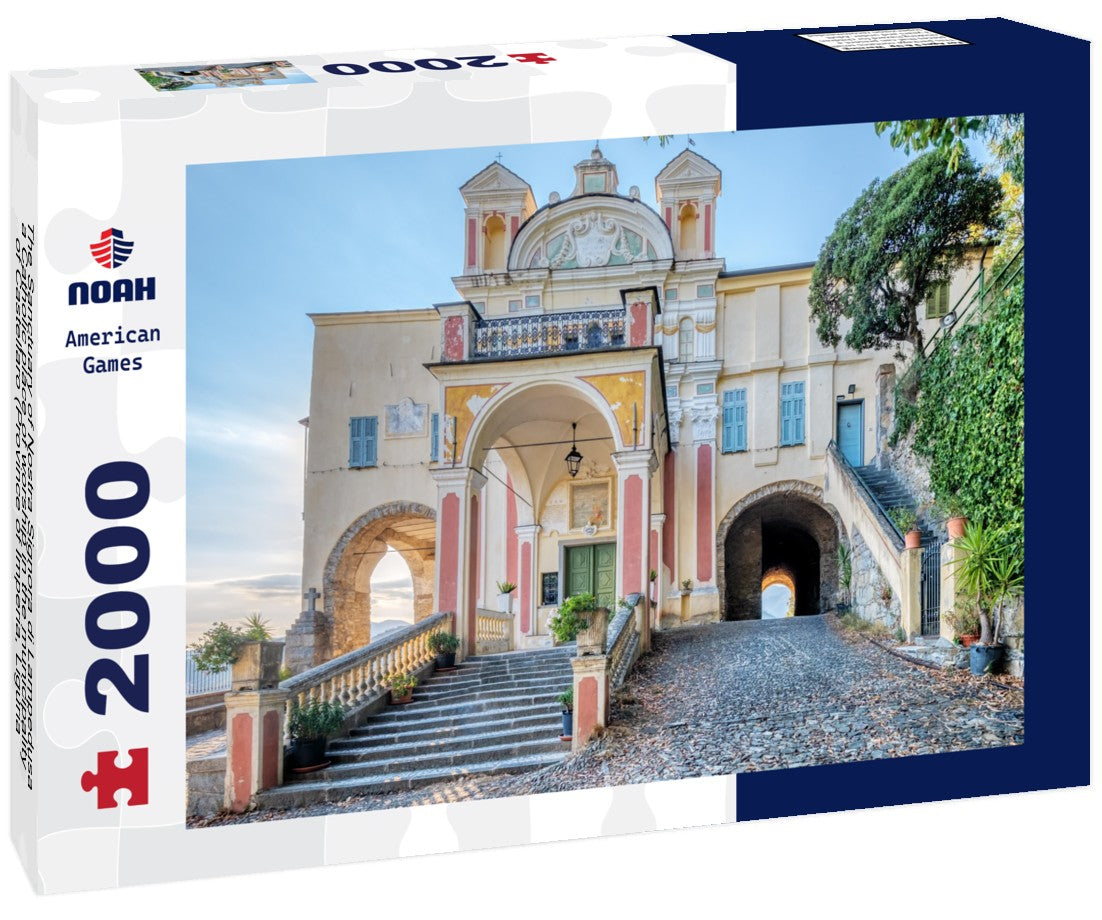 The Sanctuary of Nostra Signora di Lampedusa, a Catholic place of worship in the municipality of Castellaro (Province of Imperia, Liguria, Northern Italy) at 370 meters above the sea 2000pc Puzzle