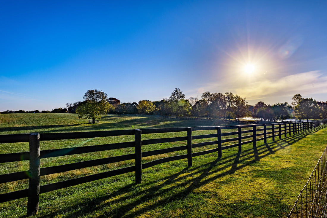 Fences separating pastures of a horse farm in rural Kentucky 2000pc Puzzle