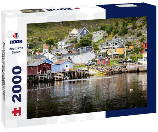 Noah Jigsaw Puzzle Boat-dock scene in a small fishing village in Atlantic Canada at Petty Harbour Newfoundland 2000 pieces
