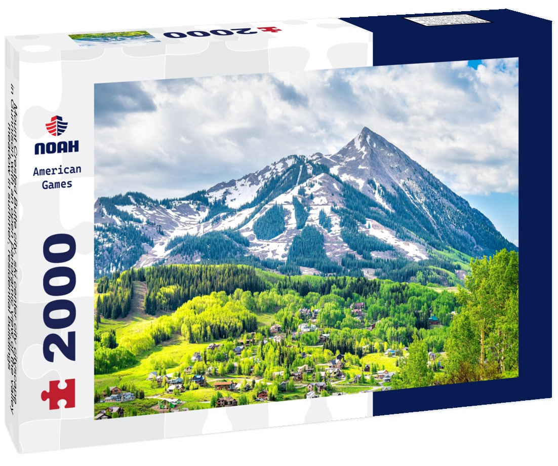 Mount Crested Butte city, ski center city cityscape in Gunnison with an open the valley meadow in summer, residential buildings 2000pc Puzzle