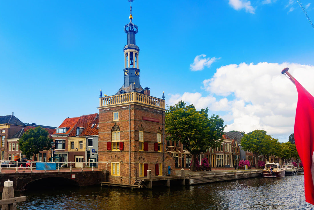 Exterior view of the Accijnstoren tower of Alkmaar on the bank of the canal, province of North Holland, Netherlands 2000pc Puzzle