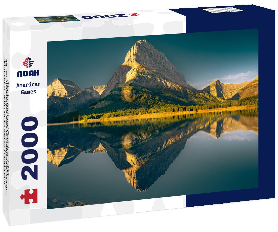 Glacier National Park is a 1,583-sq.-mi. wilderness area in Montana's Rocky Mountains, with glacier-carved peaks and valleys running to the Canadian border 2000pc Puzzle