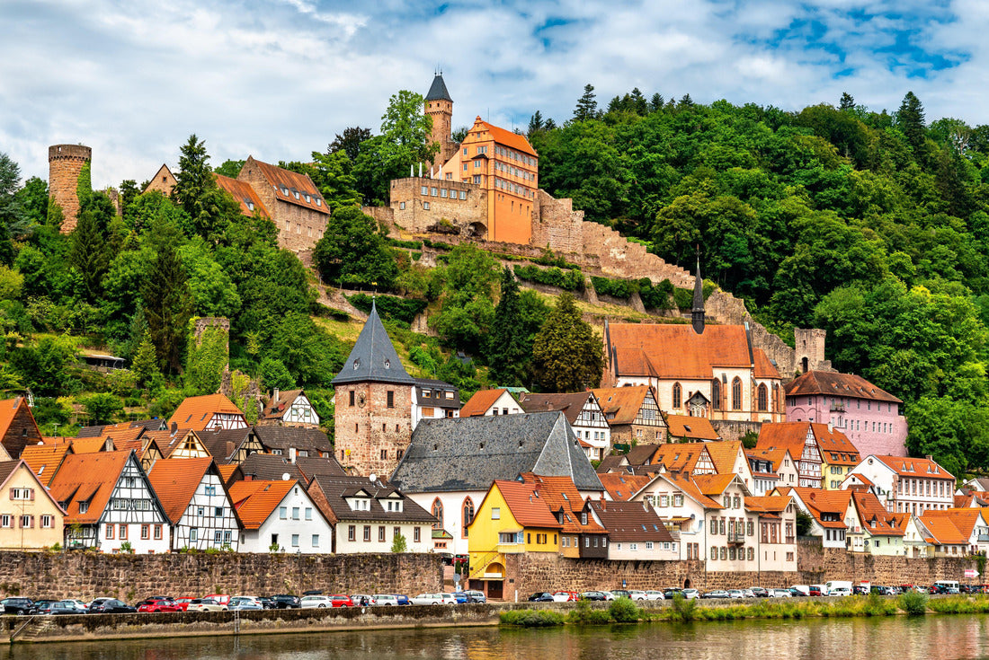 Hirschhorn town and castle on the Neckar river in Odenwald - Hessen, Germany 2000pc Puzzle