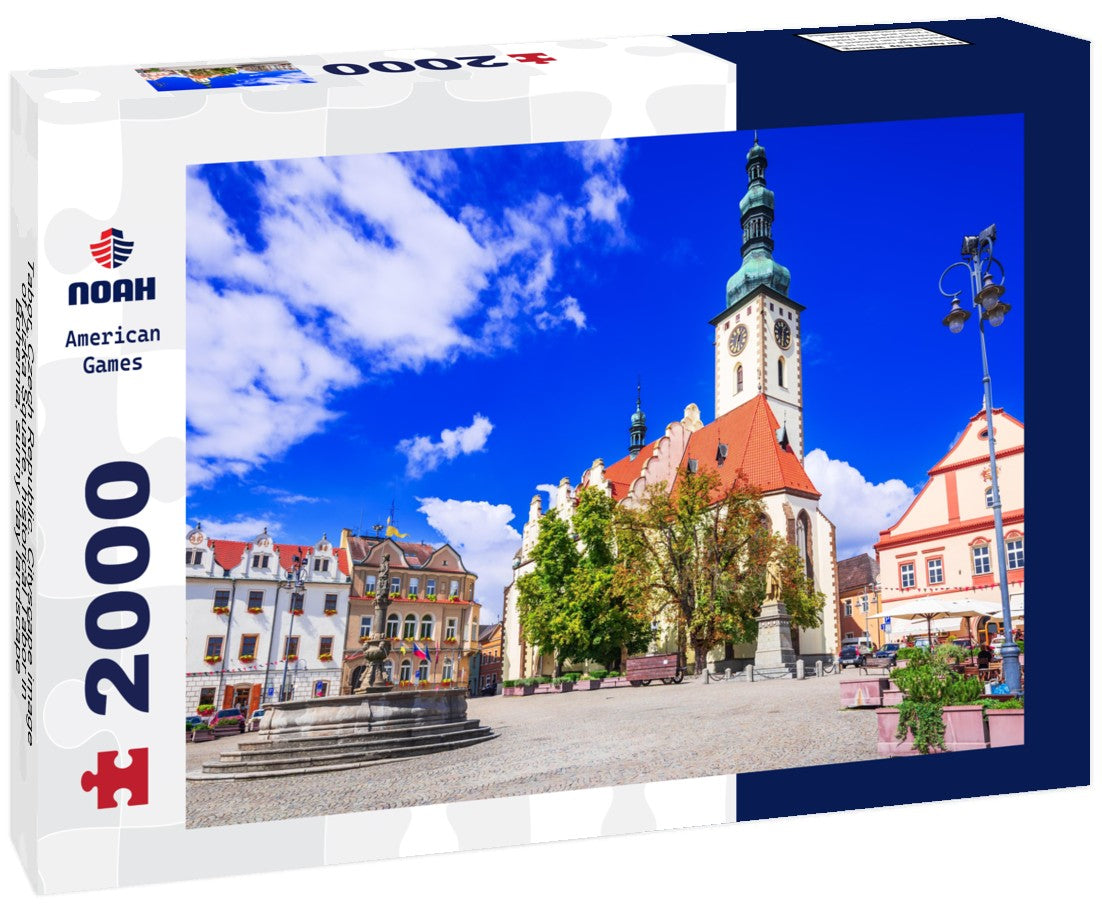 Tabor, Czech Republic. Cityscape image of Zizka Square, historical Tabor in Bohemia, sunny day landscape 2000pc Puzzle