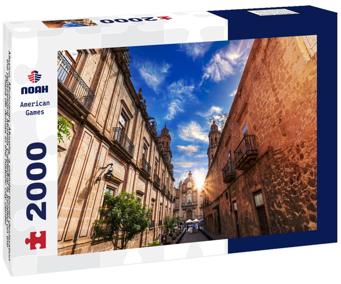Mexico, Michoacan, Morelia, a popular tourist destination, the picturesque Morelia Cathedral is located on the Plaza de Armas in the historic city center 2000pc Puzzle