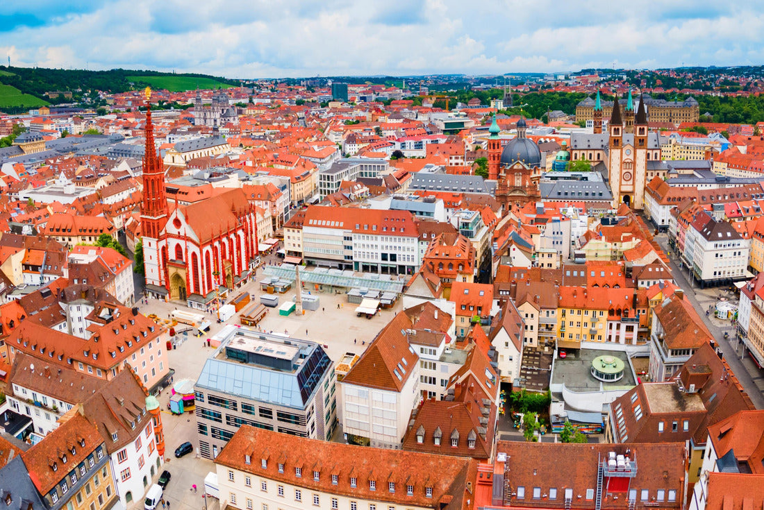 Marienkapelle or Marienkirche on the market square or market square in the old town of Wurzburg with a view. Wurzburg or Würzburg is a city in the region of Bavaria 2000pc Puzzle