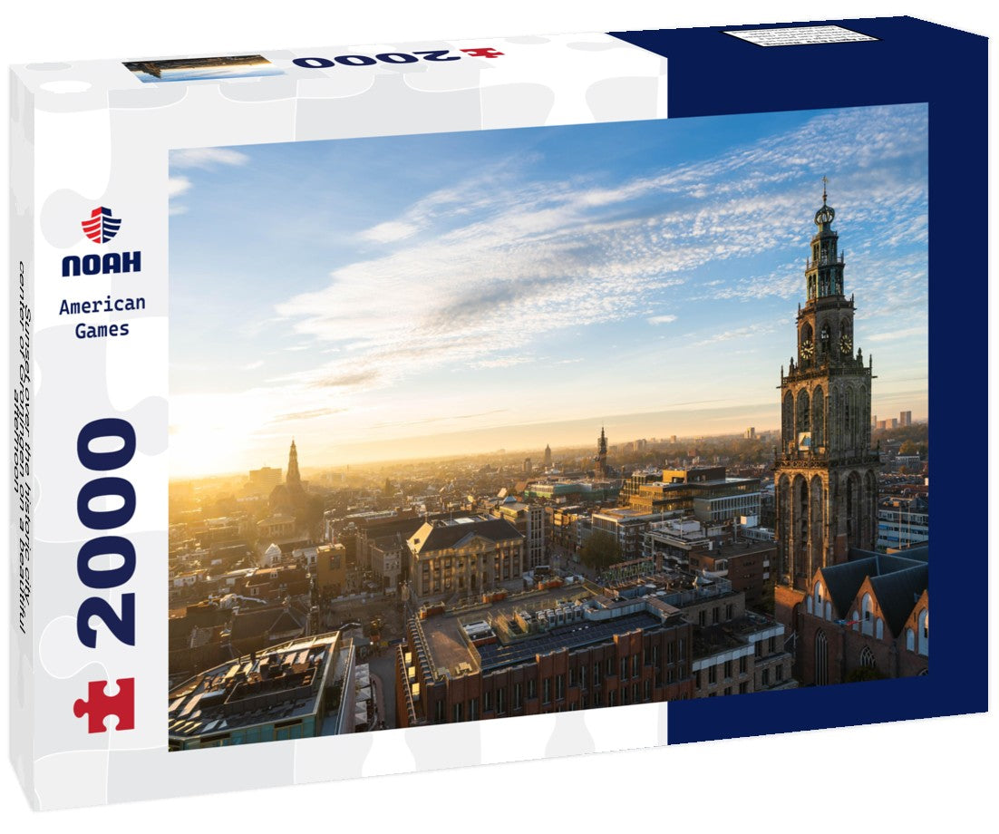 Sunset over the historic city center of Groningen on a beautiful afternoon 2000pc Puzzle