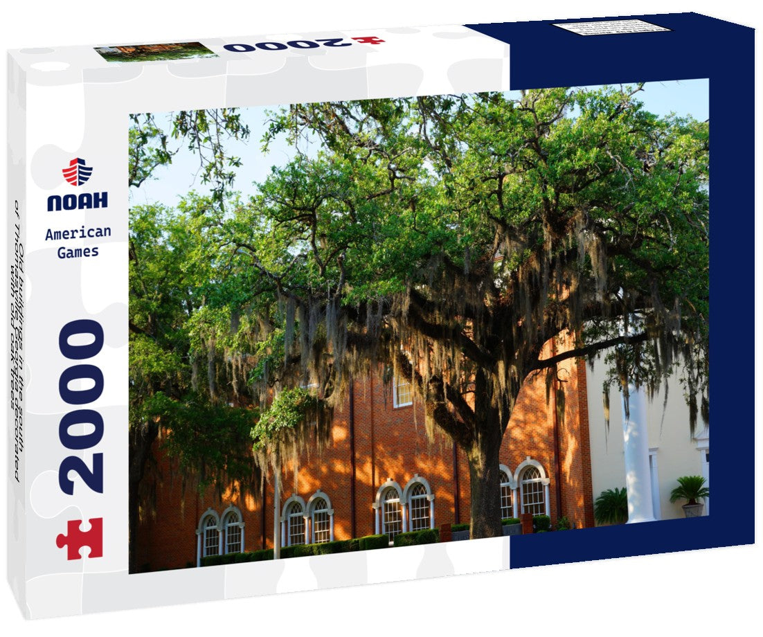 Old buildings in the south of Thomasville Georgia decorated with old oak trees 2000pc Puzzle