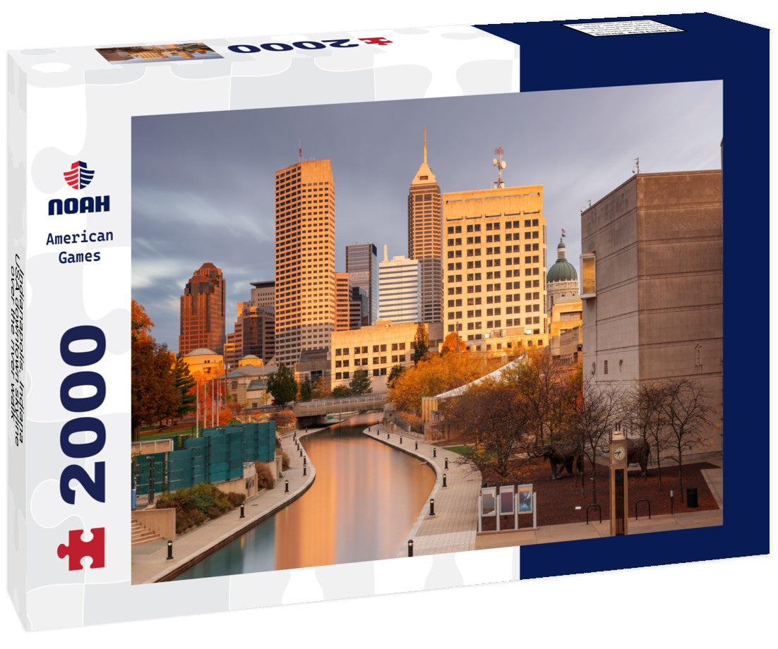 Noah Jigsaw Puzzle Indianapolis, Indiana, USA downtown skyline over the river walk 2000 pieces