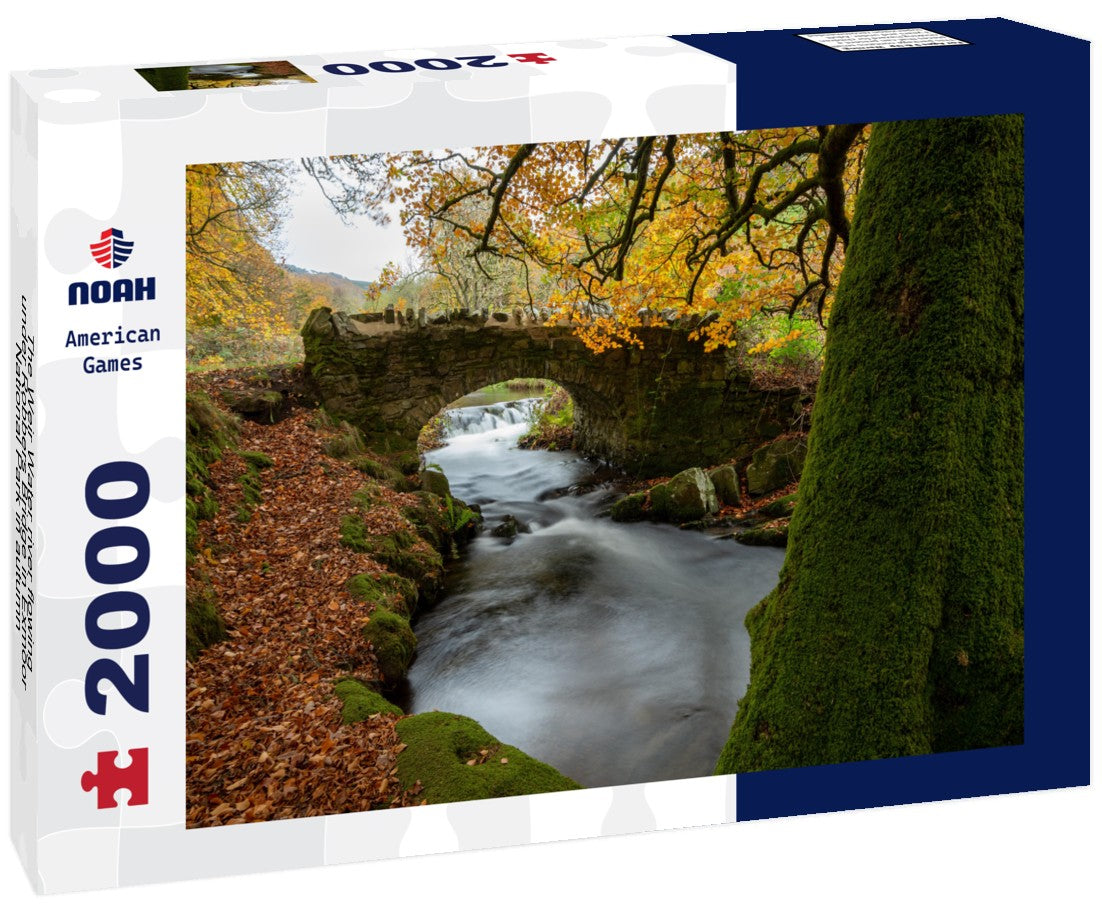 The Weir Water river flowing under Robbers Bridge in Exmoor National Park in autumn 2000pc Puzzle