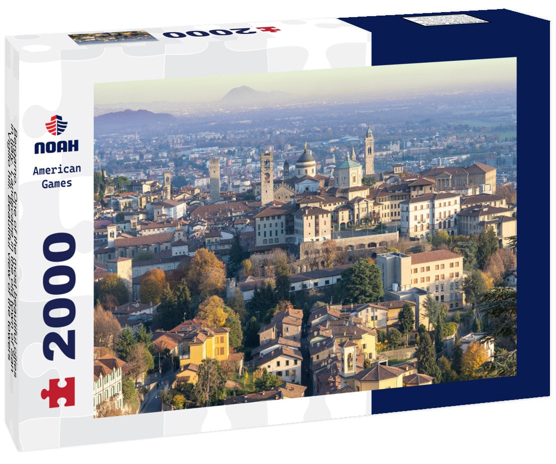 Bergamo. One of the most beautiful cities in Italy. Landscape in the old town of San Vigilio hill. Beautiful view of the towers, bell towers and the main churches 2000pc Puzzle