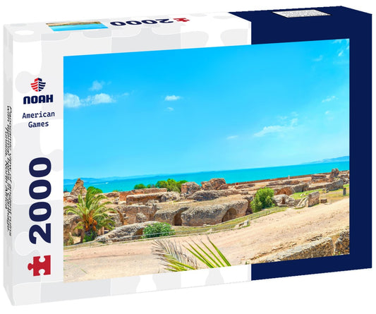 Noah Jigsaw Puzzle Panoramic view of ancient ruins with thermal baths in Carthage. Tunisia, North Africa 2000 pieces
