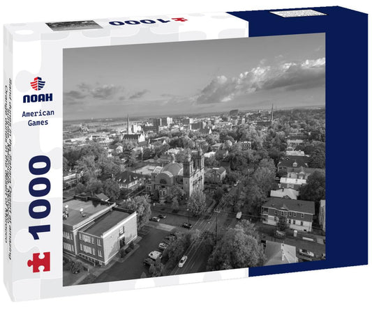 Noah Jigsaw Puzzle Sand dunes in the Sahara Desert at amazing sunrise, Merzouga, Morocco - Orange dunes in the desert of Morocco - Sahara desert, Morocco in black white 1000 pieces