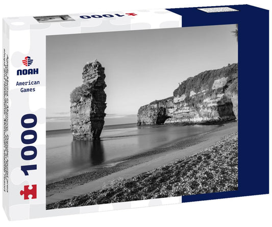 Noah Jigsaw Puzzle Agadir Marina in Morocco. Popular tourist area with luxury apartments, boats in harbor, shops and restaurants. Moroccan seaside resort on shore of Atlantic ocean in Africa in black white 1000 pieces