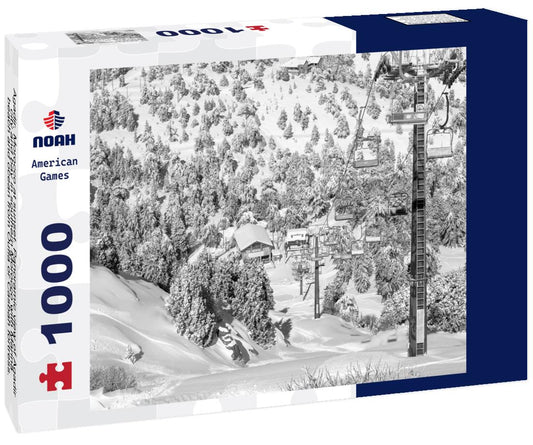 Noah Jigsaw Puzzle Agadir, Morocco at sunset. Panoramic view of Agadir city and bay in southern Morocco with Marina, beach and ocean from Oufla or Casbah fortress. Moroccan seaside resort on Atlantic coast in Africa in black white 1000 pieces