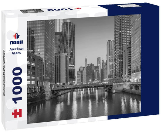 Noah Jigsaw Puzzle Old city of Monnickendam, Netherlands in black white 1000 pieces