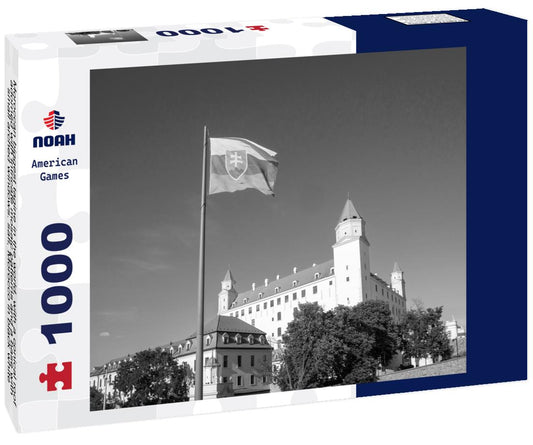 Noah Jigsaw Puzzle Moroccan biggest tagine in the world, with a conical roof adorned with intricate mosaic patterns and a base with small arched windows. safi, Morocco in black white 1000 pieces