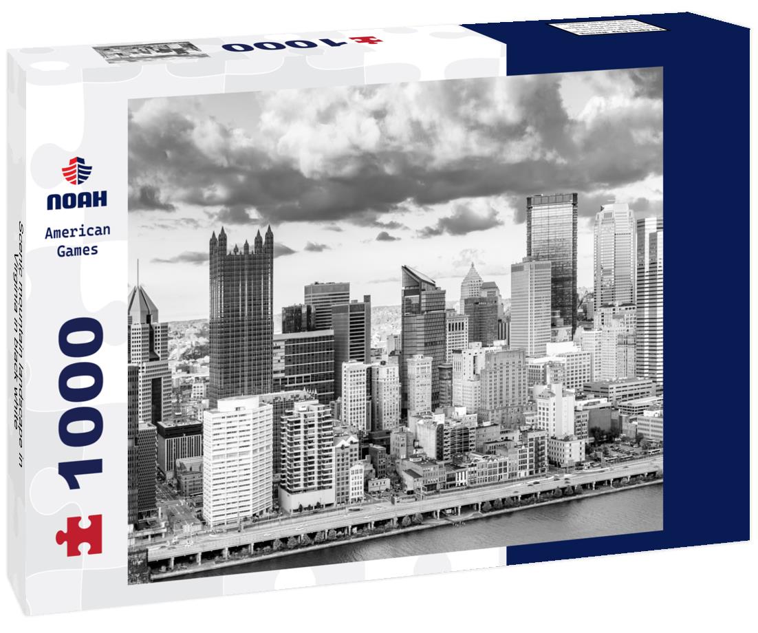 Noah Jigsaw Puzzle Scenic mountain landscape in Virginia in black white 1000 pieces