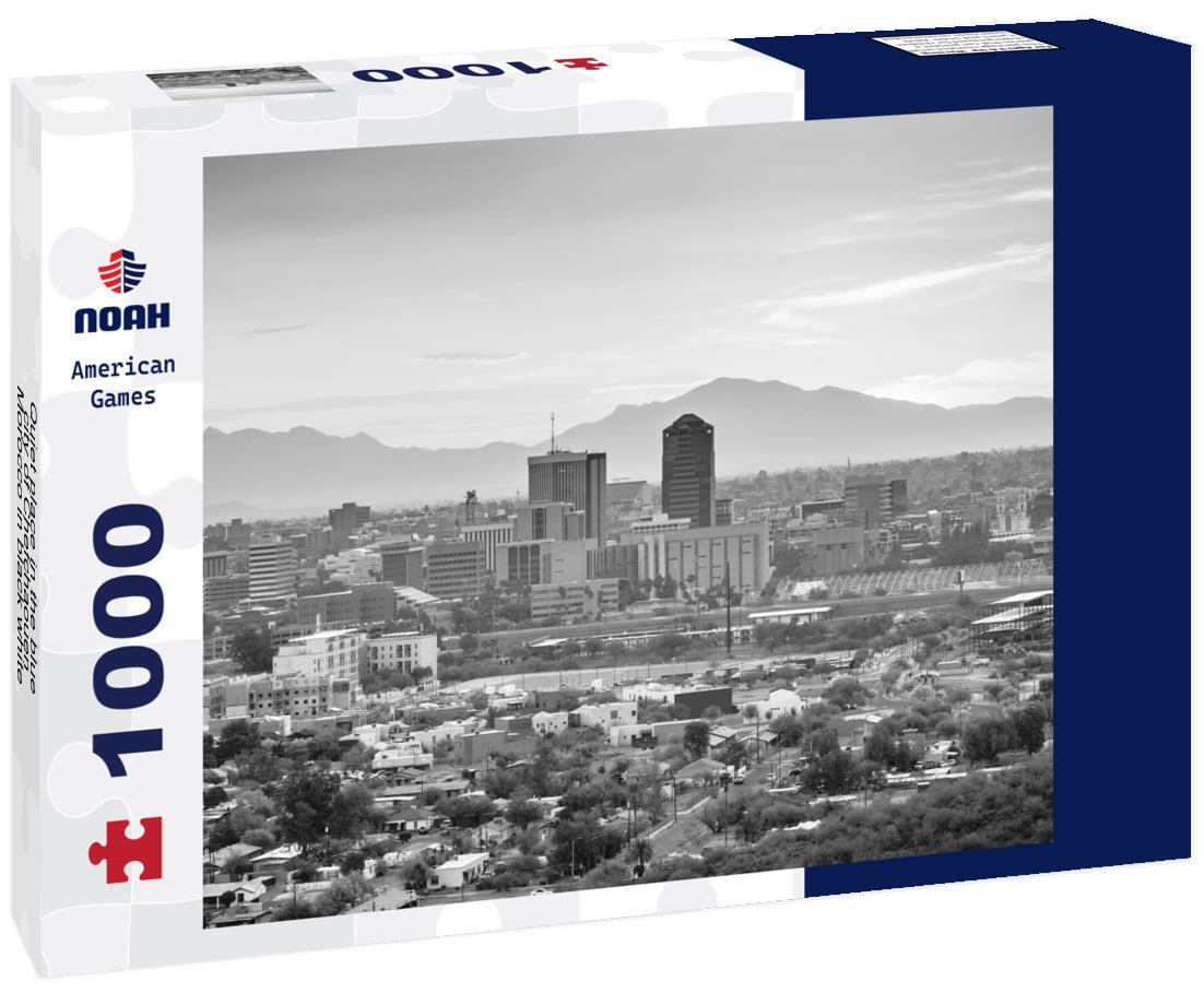 Noah Jigsaw Puzzle Quiet place in the blue city of Chefchaouen, Morocco in black white 1000 pieces