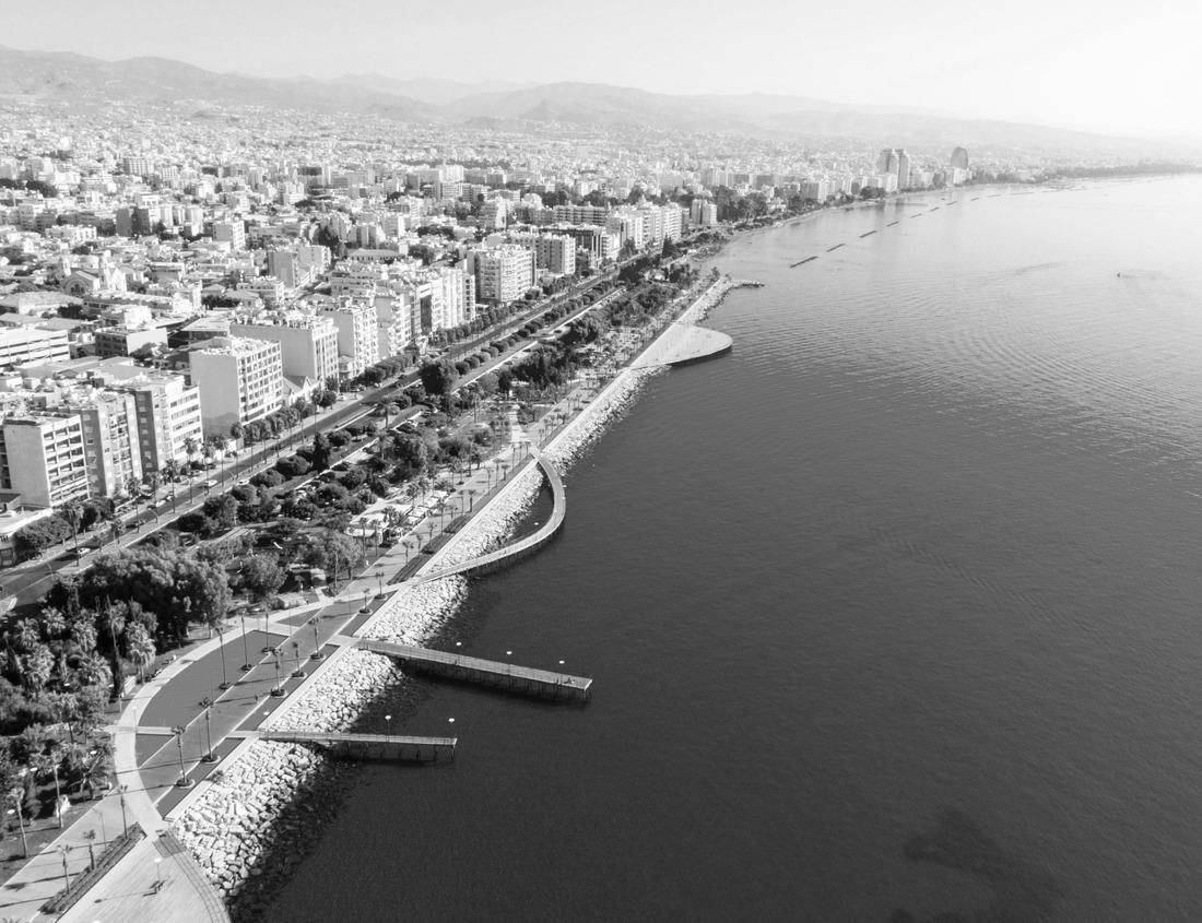 Noah Jigsaw Puzzle Aerial view of beautiful Nissi beach in Ayia Napa, Cyprus. Nissi beach in Ayia Napa famous tourist beach in Cyprus. A view of a azzure water and Nissi beach in Aiya Napa, Cyprus in black white 1000 pieces