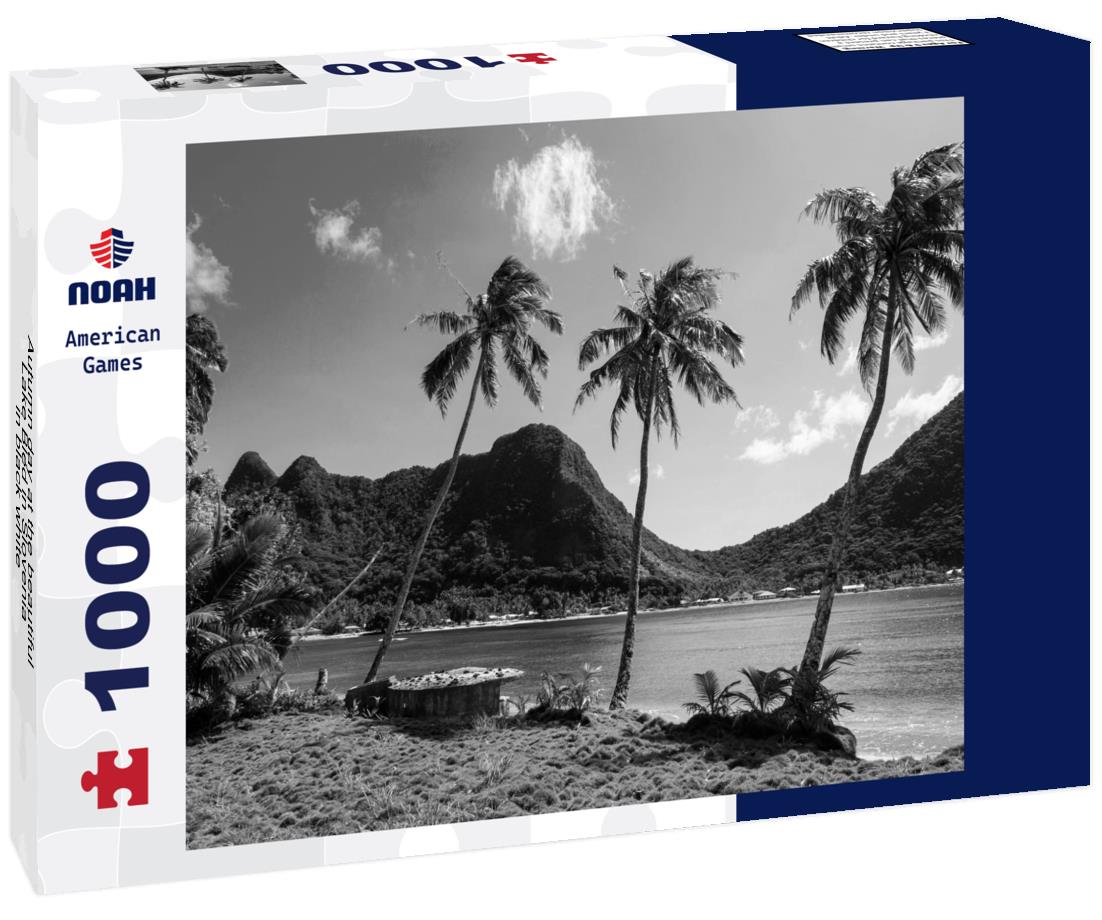 Noah Jigsaw Puzzle Autumn day at the beautiful Lake Bled in Slovenia in black white 1000 pieces