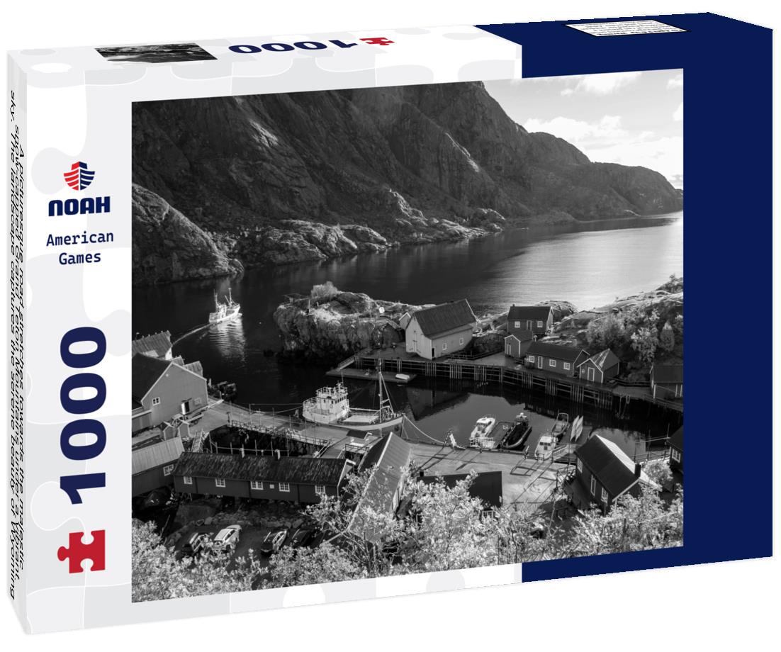 Noah Jigsaw Puzzle A picturesque road stretches towards the majestic, snow-capped Grand Teton Mountains under a vibrant sky. The landscape captures the serene beauty of Wyoming, evoking feelings of adventure in black white 1000 pieces