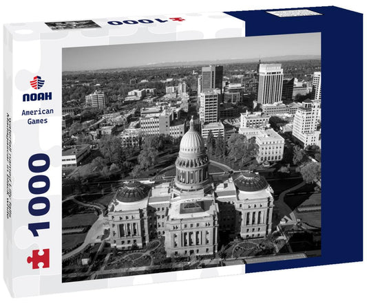 Noah Jigsaw Puzzle waterfall named Lilly falls, Madagascar in black white 1000 pieces