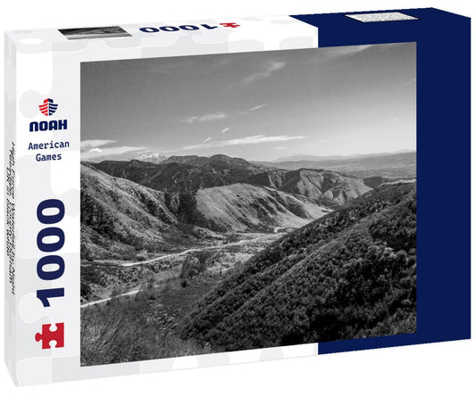 Noah Jigsaw Puzzle High Force Waterfall by Night, Teesdale, County Durham, UK in black white 1000 pieces