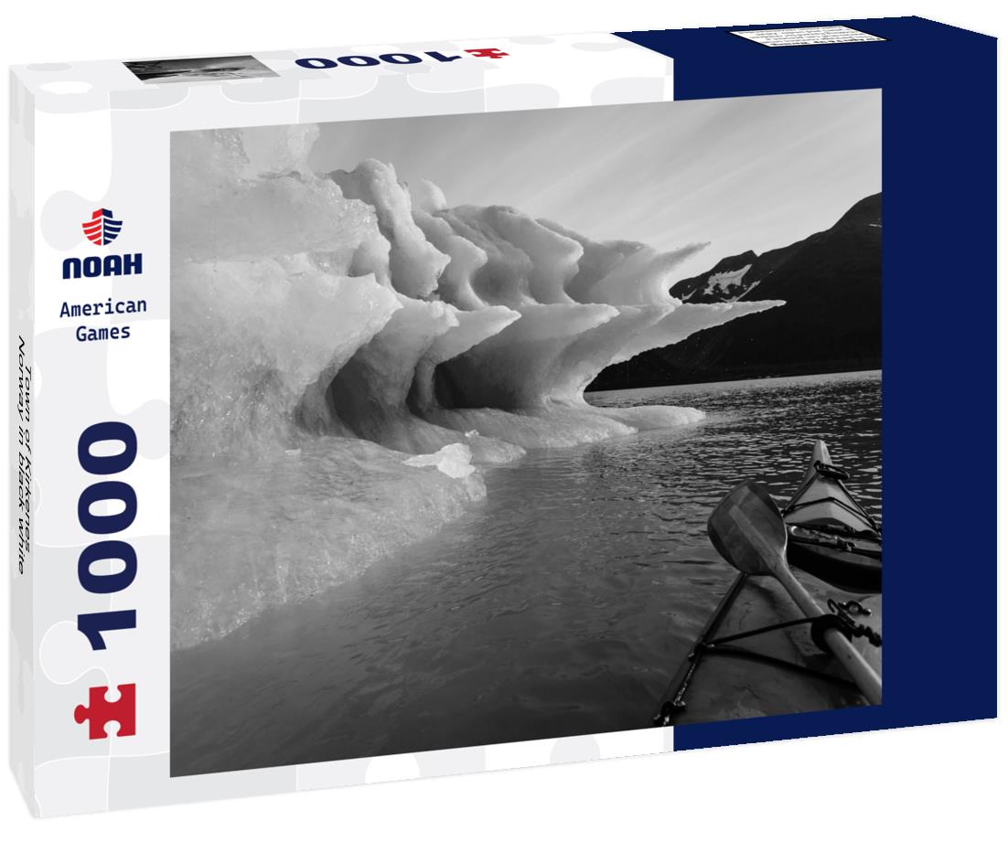 Noah Jigsaw Puzzle Town of Kirkenes - Norway in black white 1000 pieces