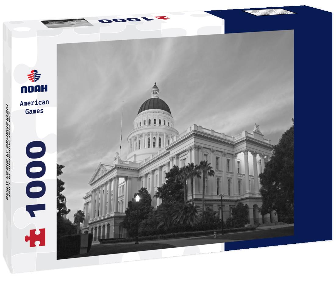 Noah Jigsaw Puzzle De Rat Windmill in IJlst, Netherlands in black white 1000 pieces