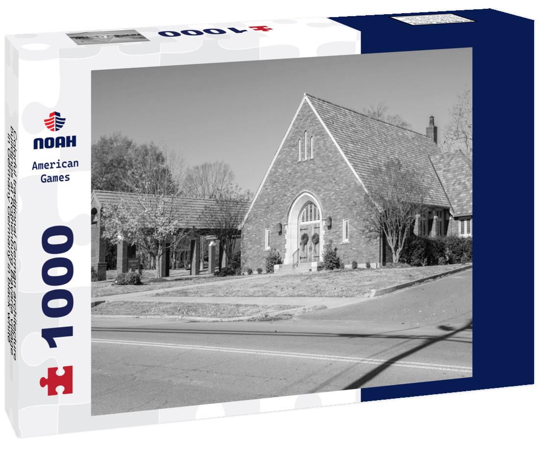 Noah Jigsaw Puzzle Colorful traditional German architecture buildings at Rothenburg Bavaria village in Germany Germany in black white 1000 pieces