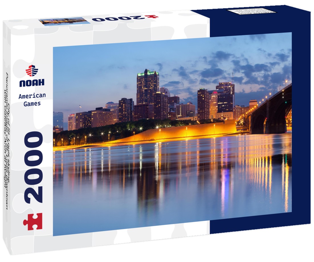 City of St. Louis skyline.  of St. Louis downtown with Gateway Arch at twilight 2000pc Puzzle