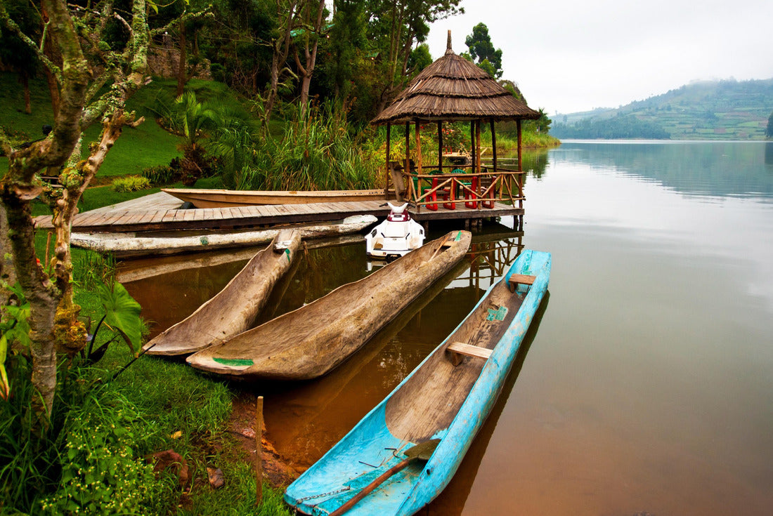 Noah Jigsaw Puzzle Traditional boats on Lake Bunyonyi in Uganda, Africa 2000 pieces